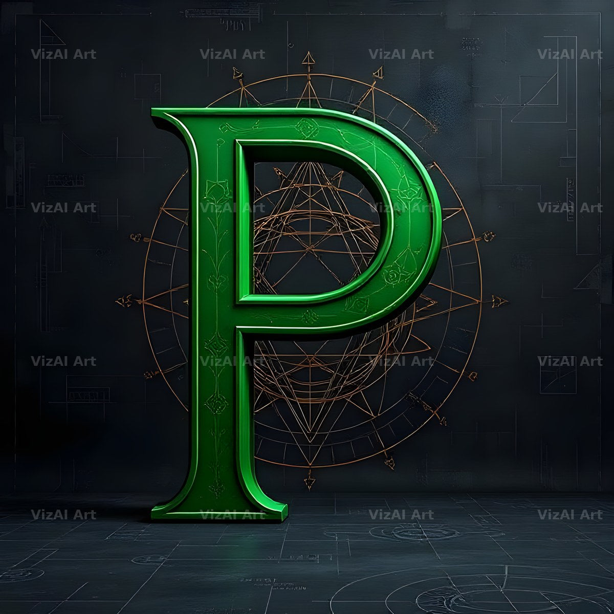 Chalk Geometry Line alphabet letter P
