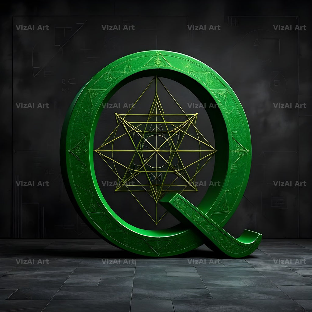 Chalk Geometry Line alphabet letter Q