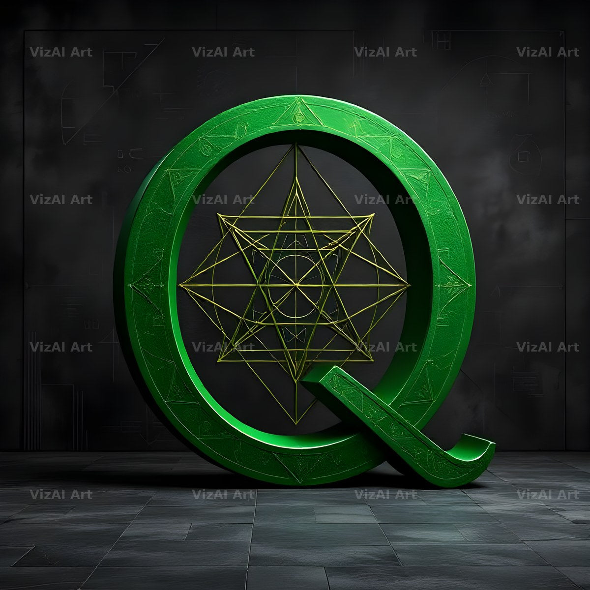 Chalk Geometry Line alphabet letter Q