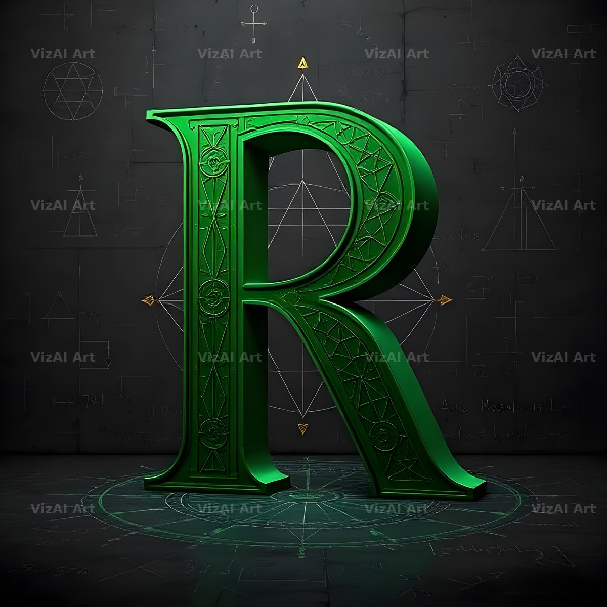Chalk Geometry Line alphabet letter R