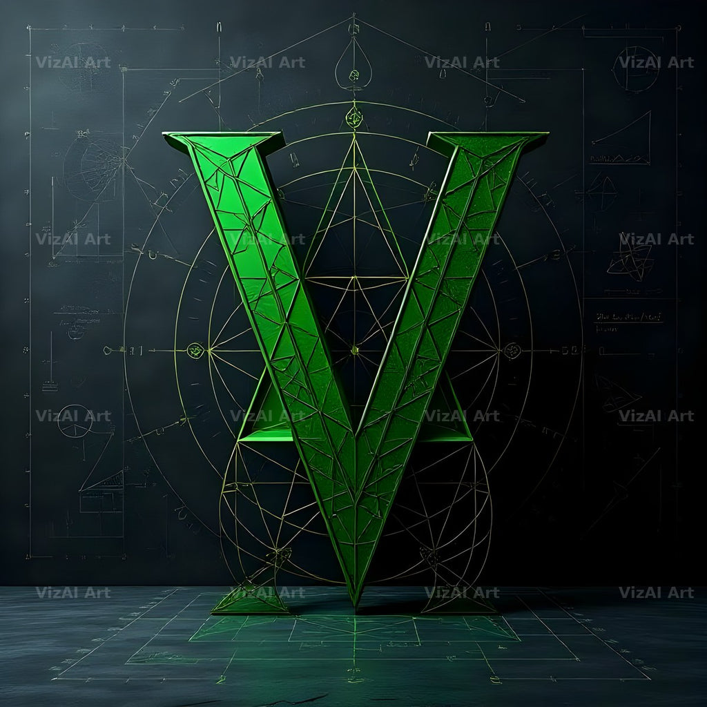 Chalk Geometry Line alphabet letter V