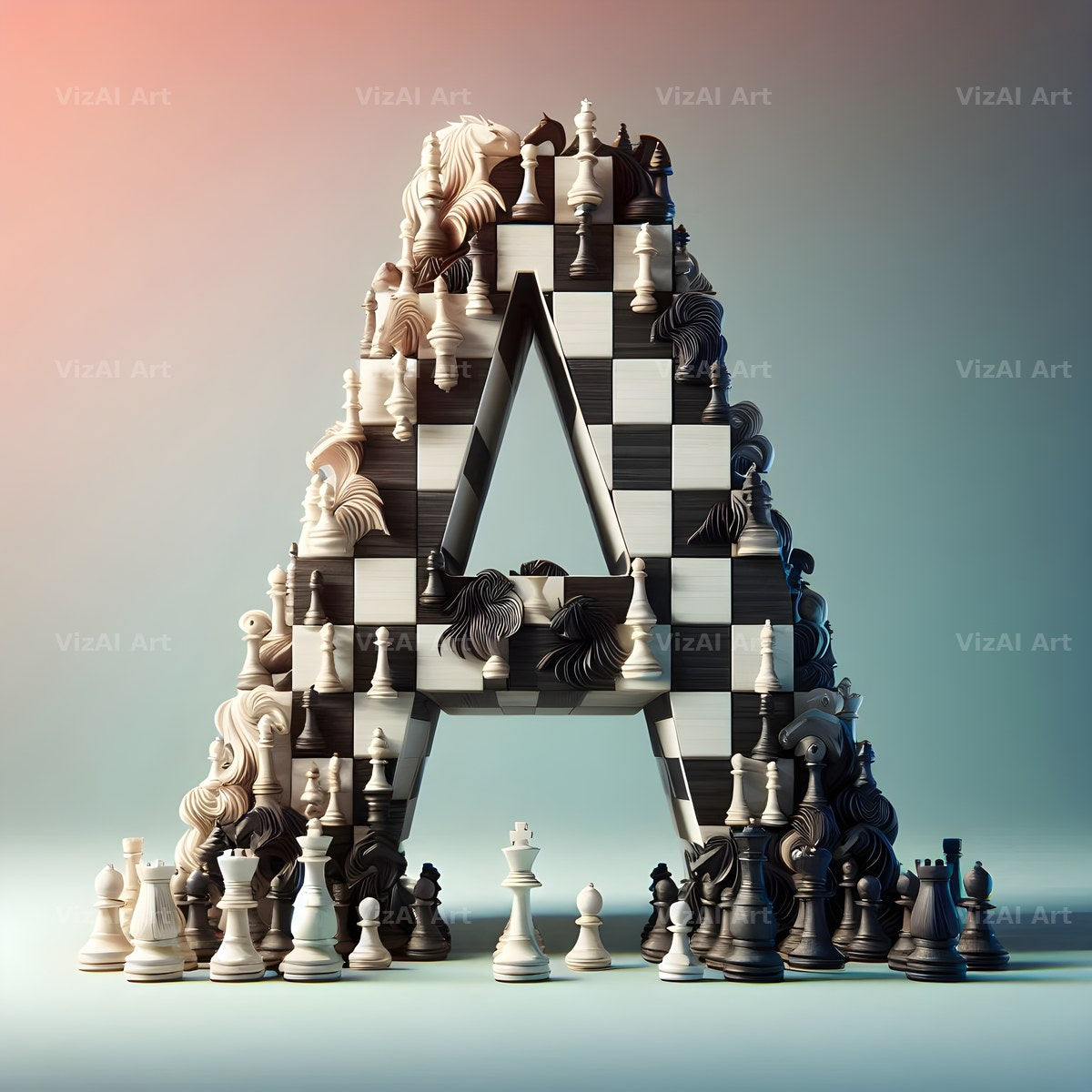 Chessboard Strategy alphabet letter A