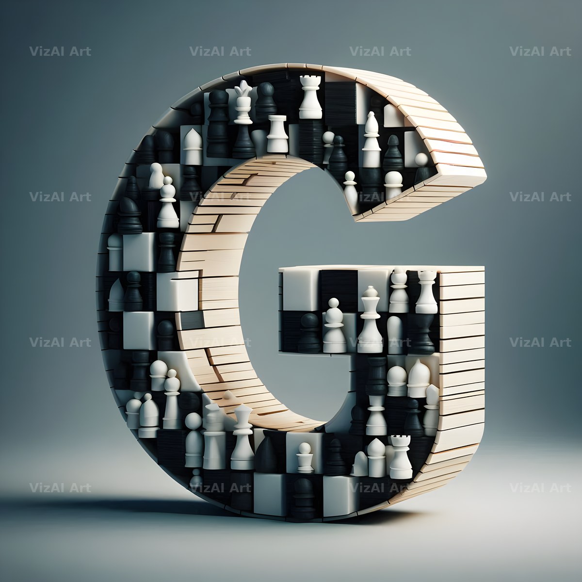 Chessboard Strategy alphabet letter G