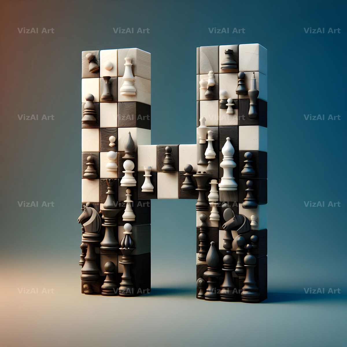 Chessboard Strategy alphabet letter H
