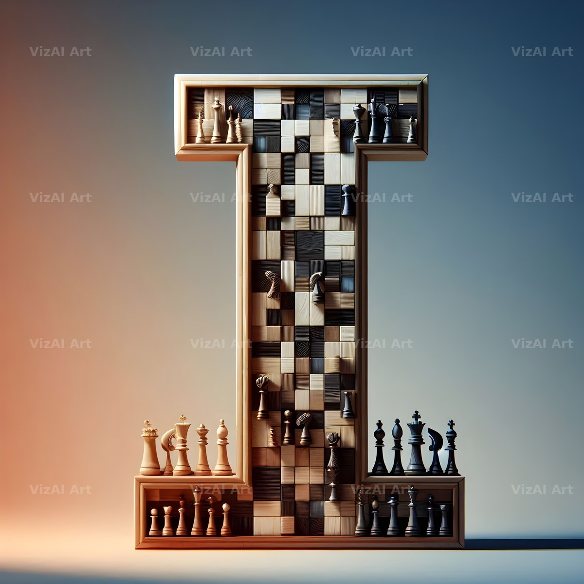 Chessboard Strategy alphabet letter I