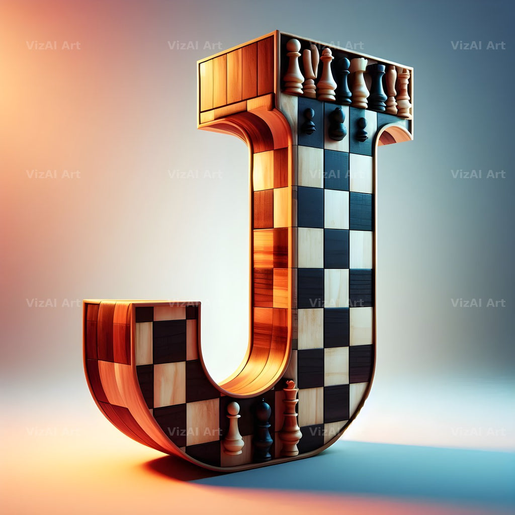 Chessboard Strategy alphabet letter J