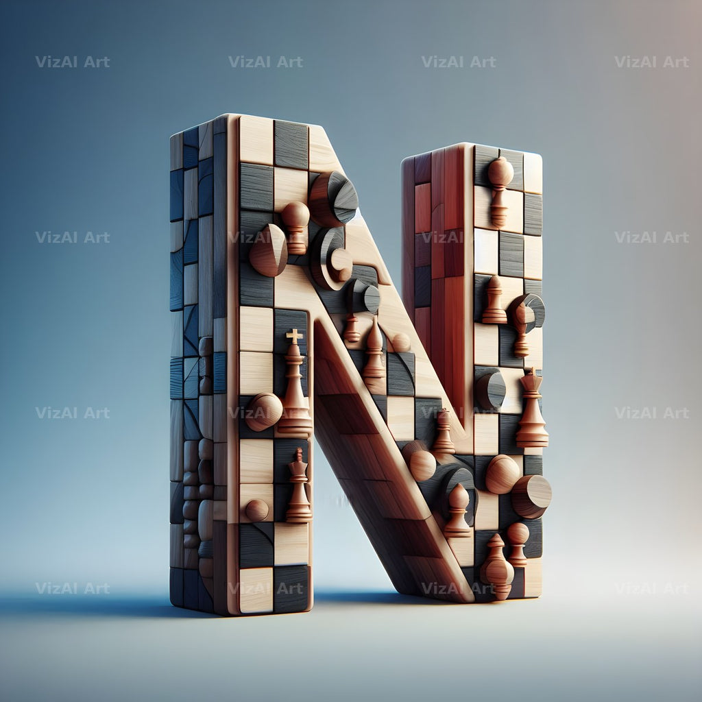 Chessboard Strategy alphabet letter N