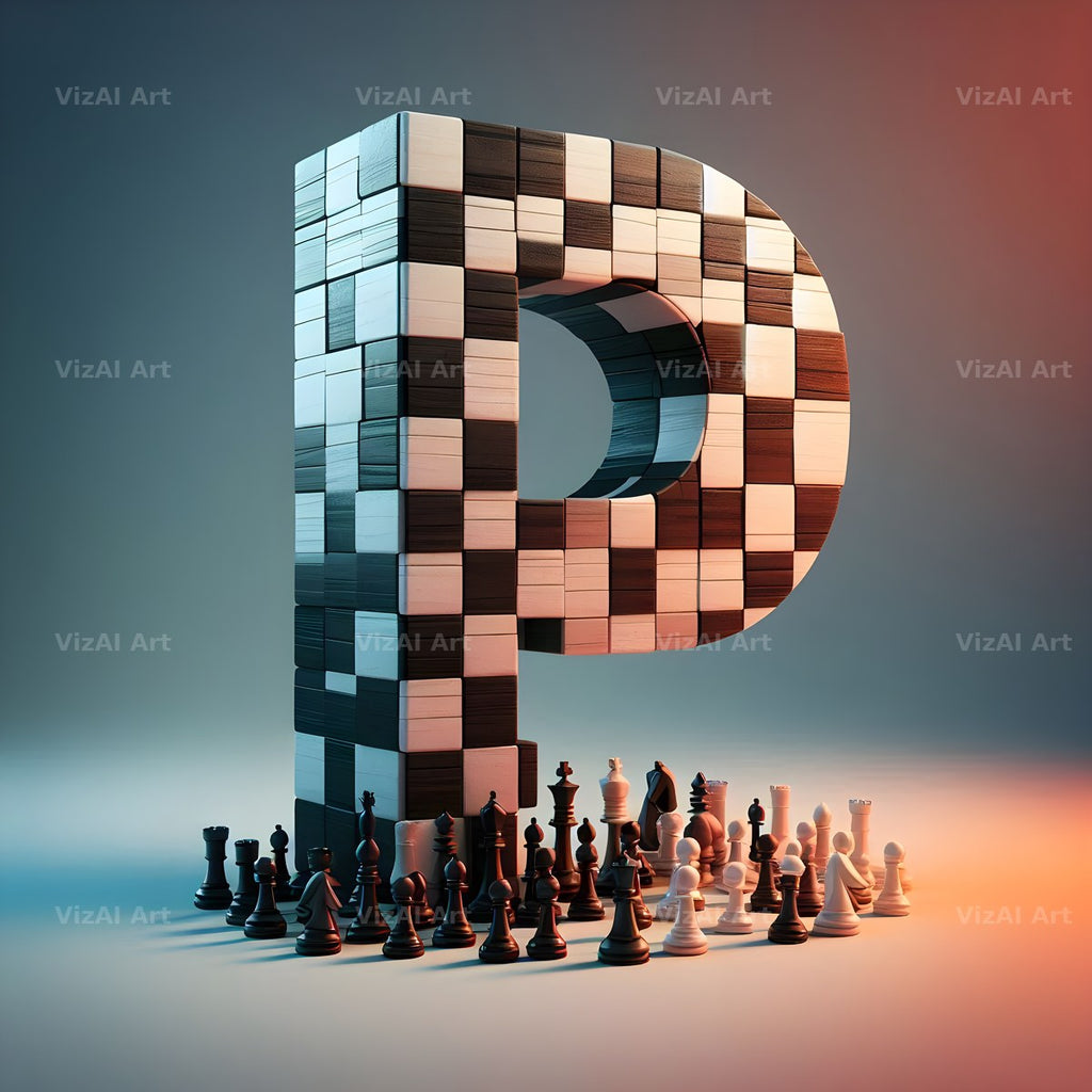 Chessboard Strategy alphabet letter P