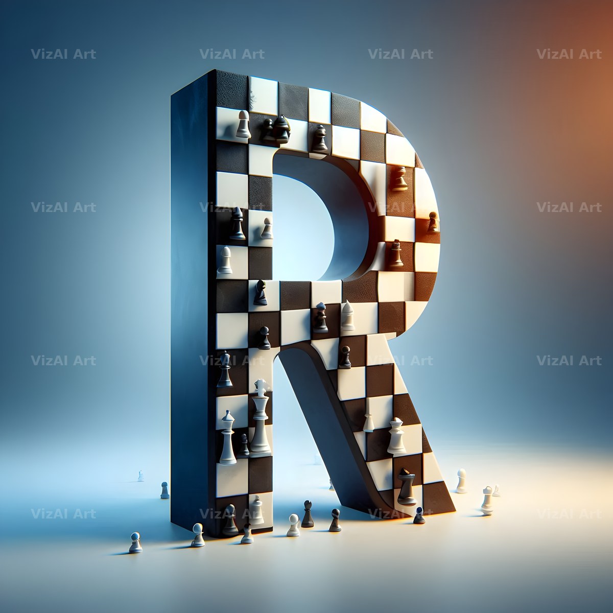 Chessboard Strategy alphabet letter R