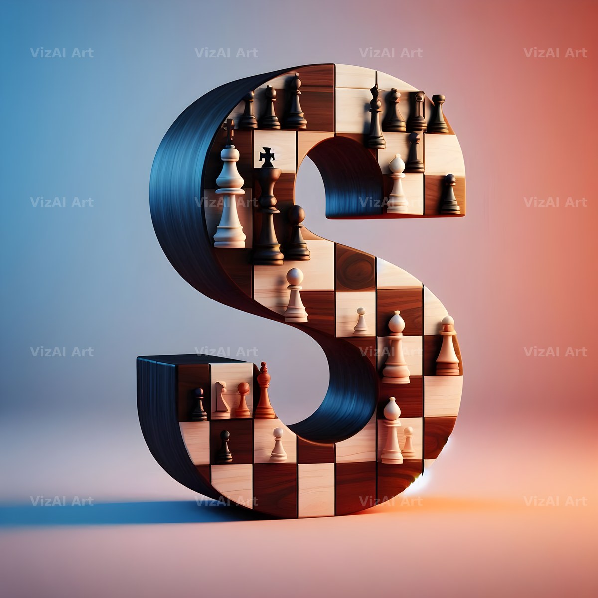 Chessboard Strategy alphabet letter S