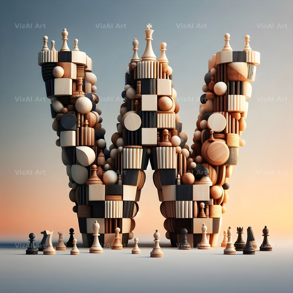 Chessboard Strategy alphabet letter W