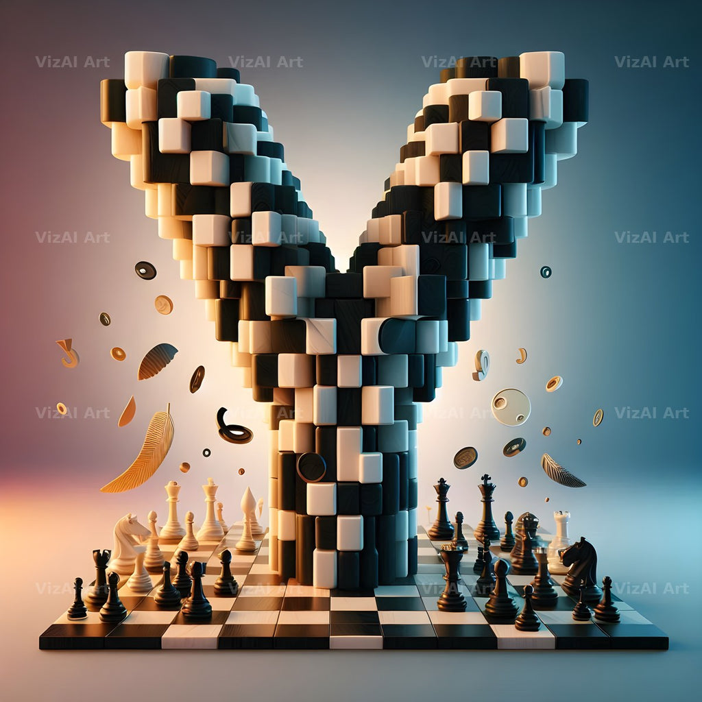 Chessboard Strategy alphabet letter Y