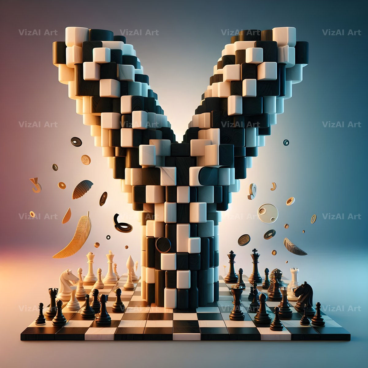 Chessboard Strategy alphabet letter Y
