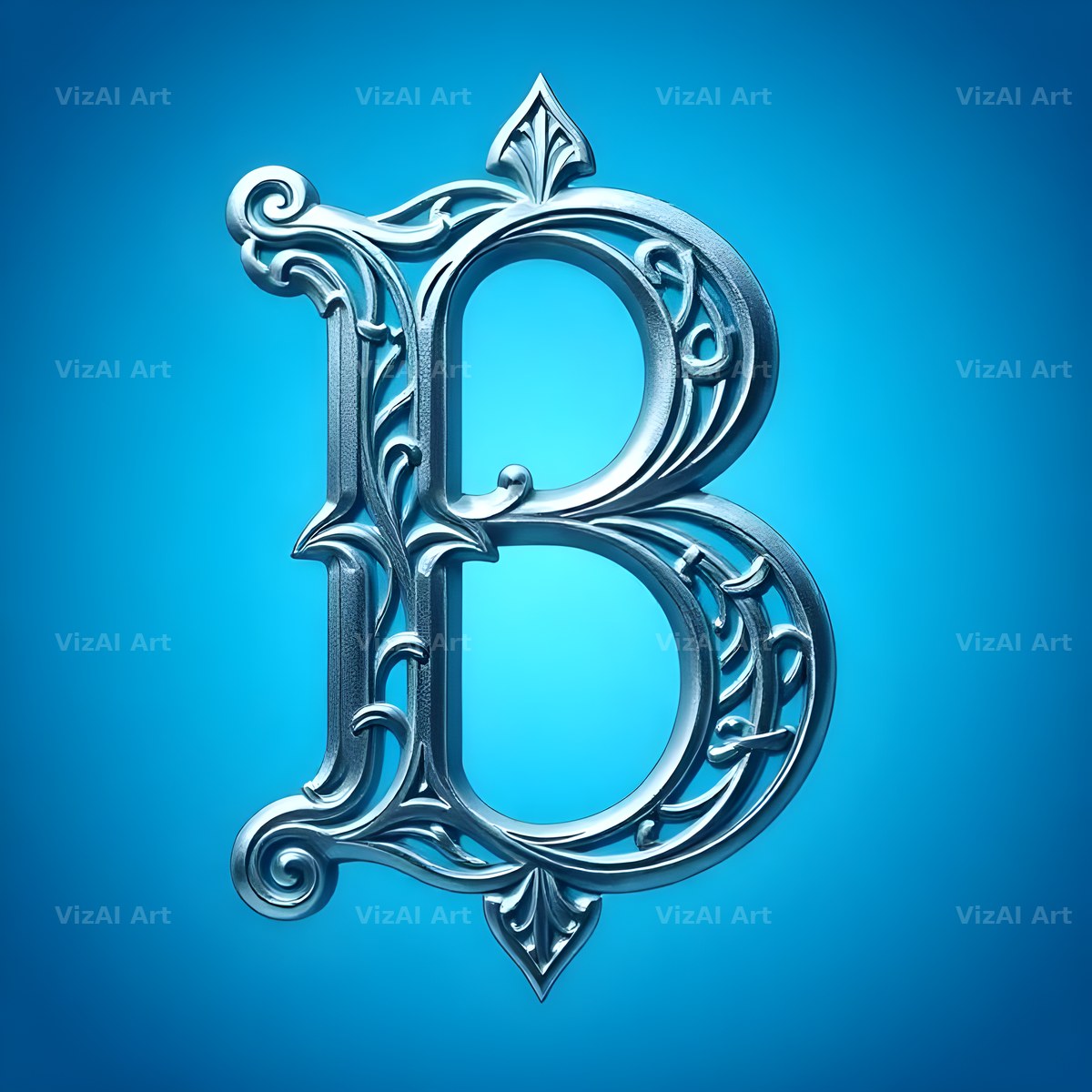 Celtic Knot Silver alphabet letter B