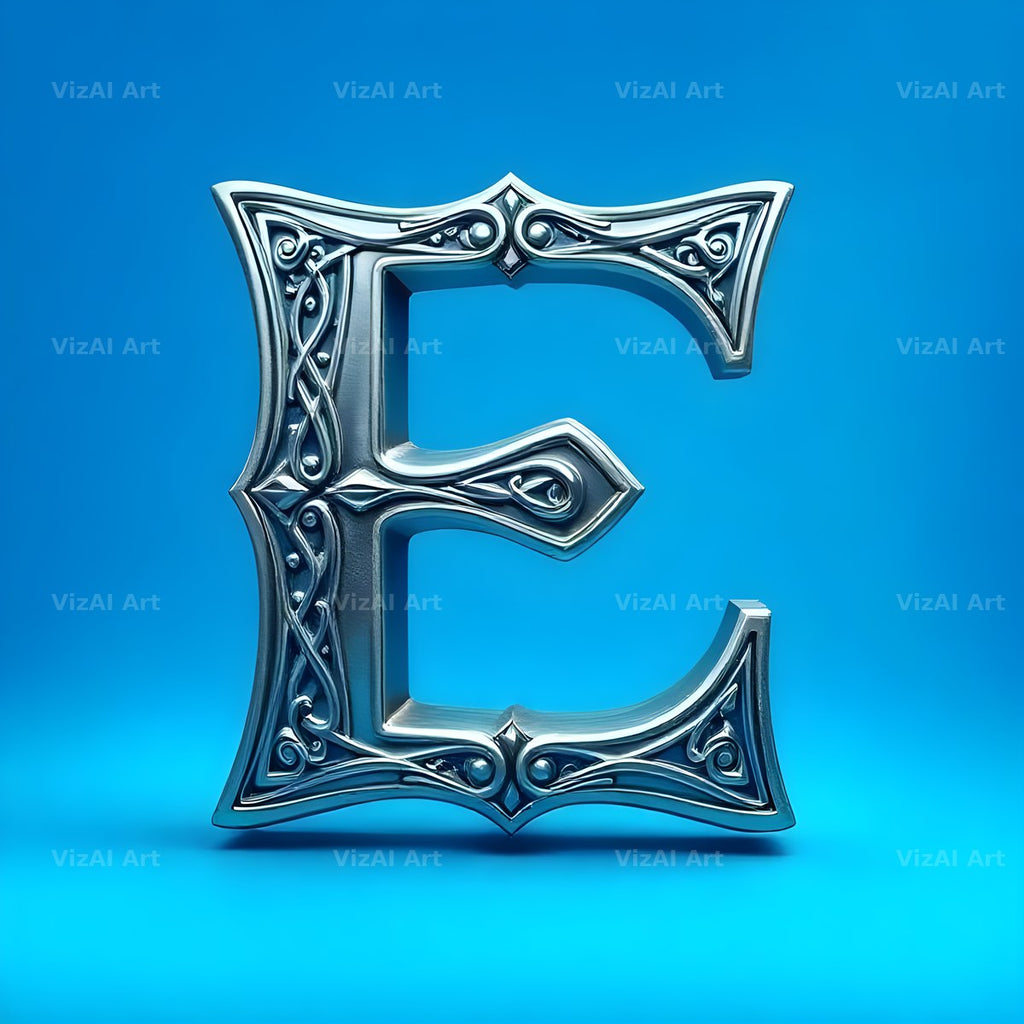 Celtic Knot Silver alphabet letter E