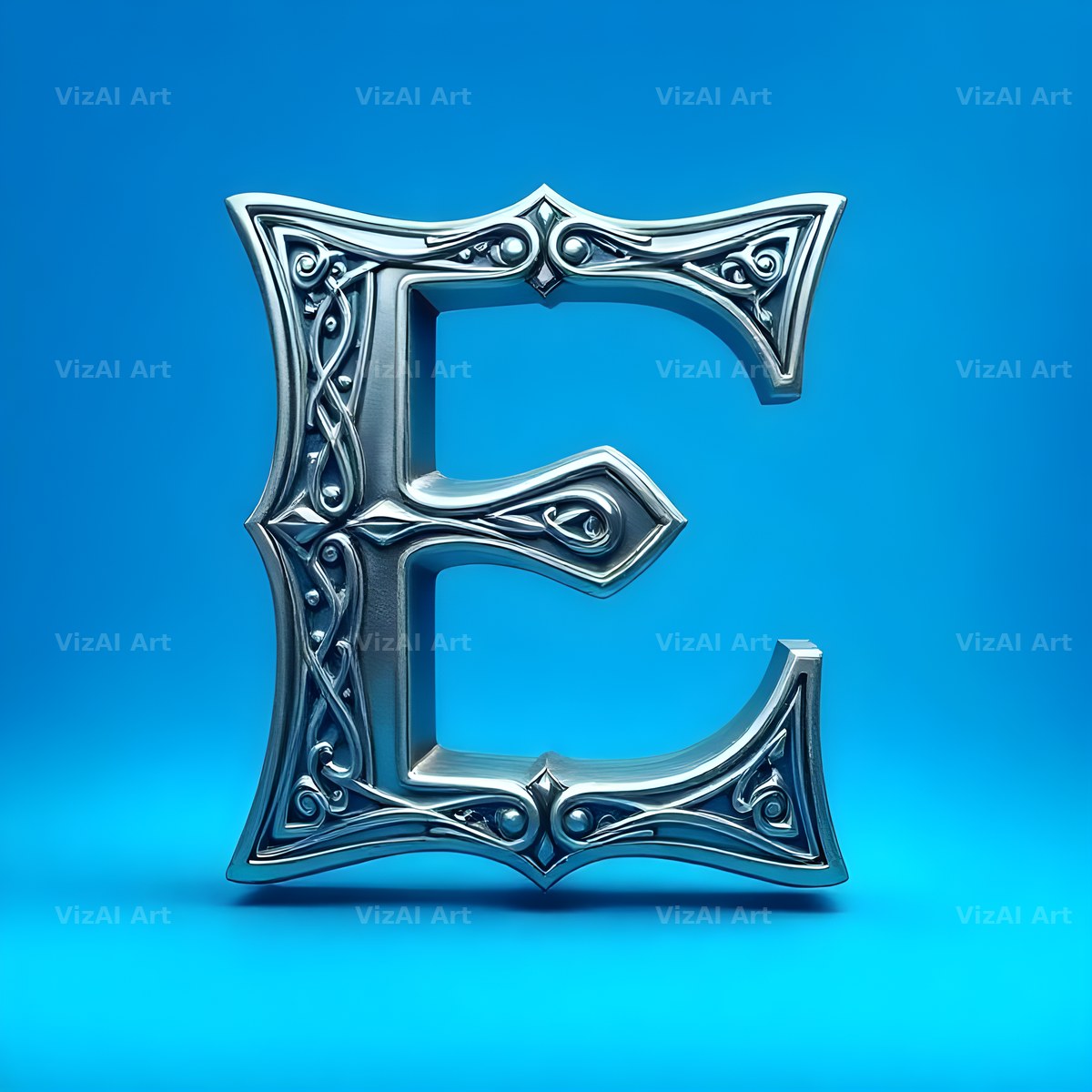 Celtic Knot Silver alphabet letter E