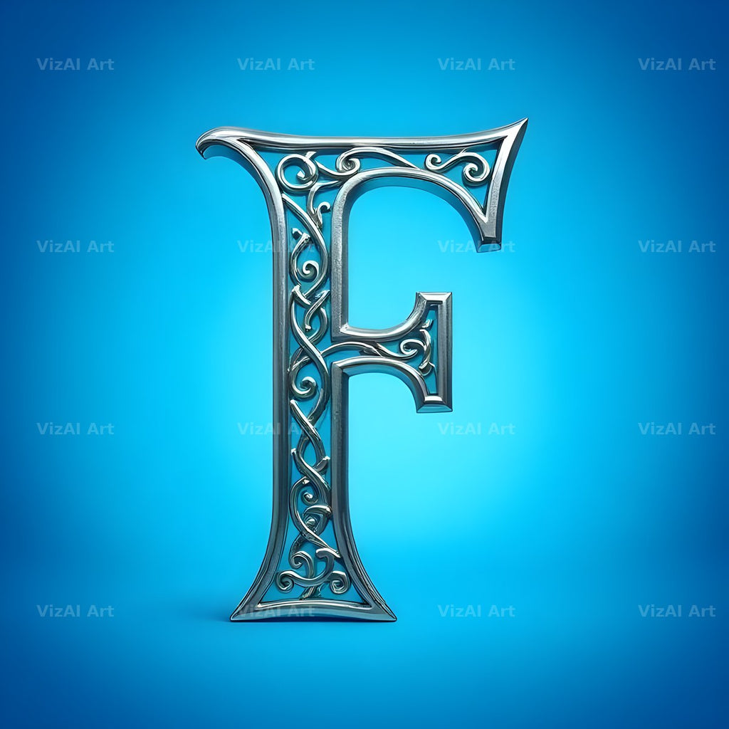 Celtic Knot Silver alphabet letter F