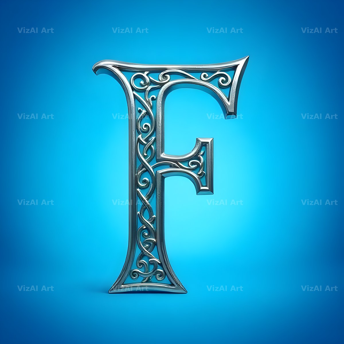 Celtic Knot Silver alphabet letter F