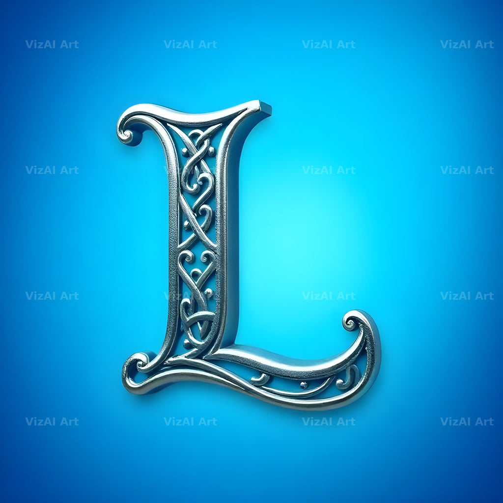Celtic Knot Silver alphabet letter L