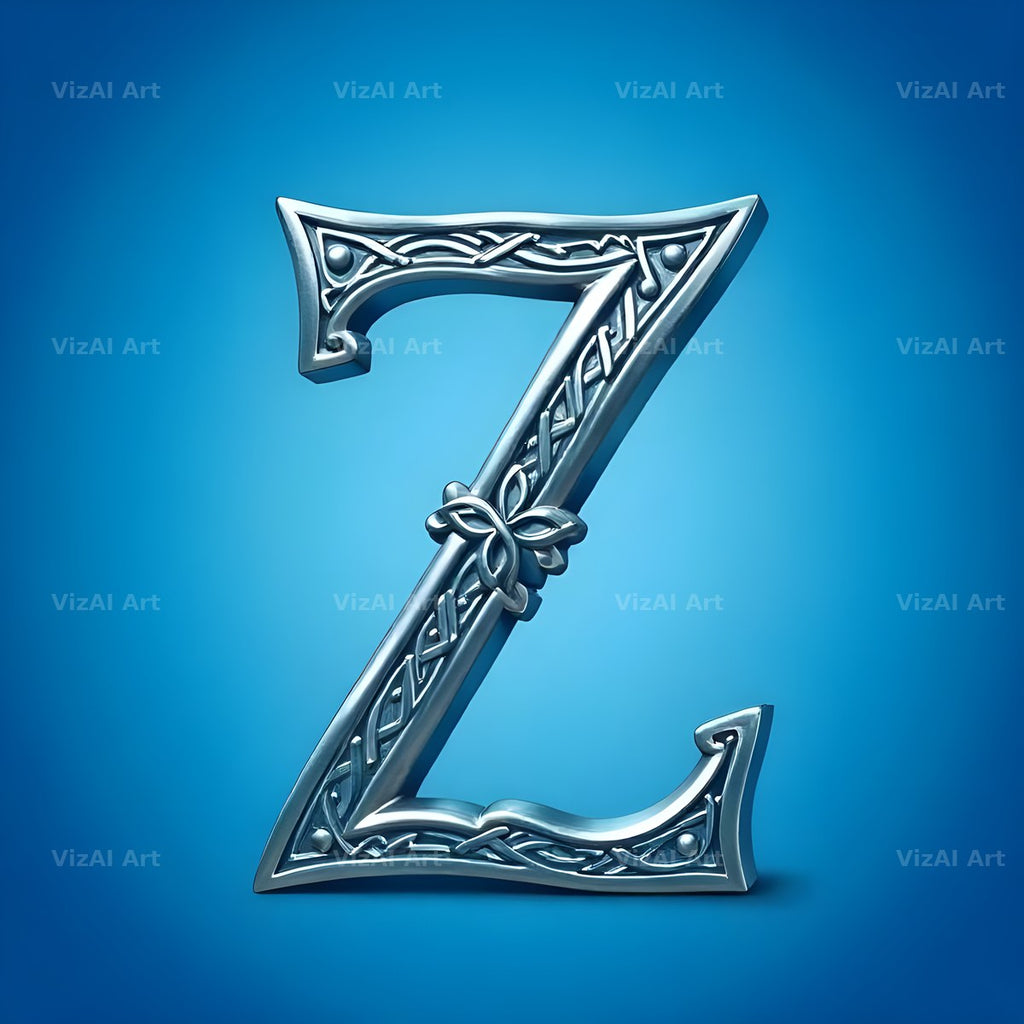 Celtic Knot Silver alphabet letter Z
