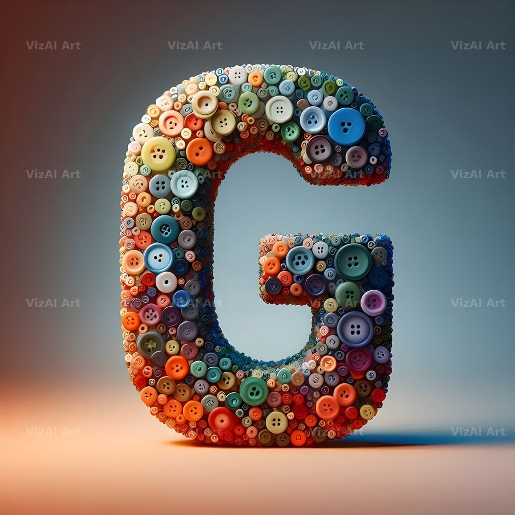 Craft Button Mosaic alphabet letter G