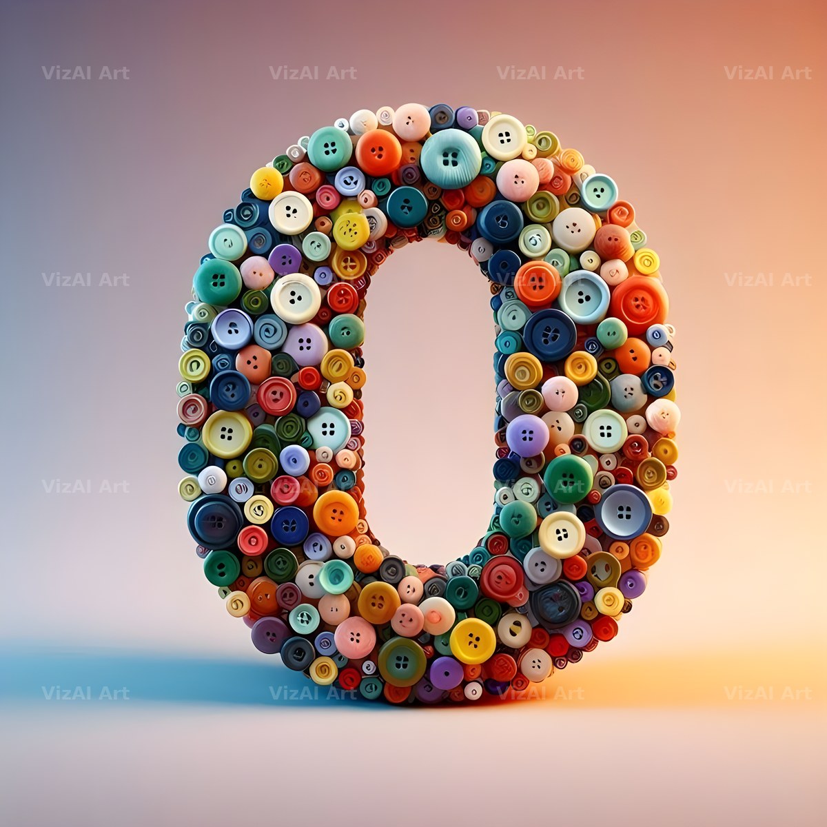 Craft Button Mosaic alphabet letter O