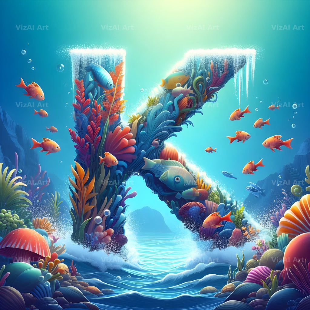 Coral Reef Fish alphabet letter K