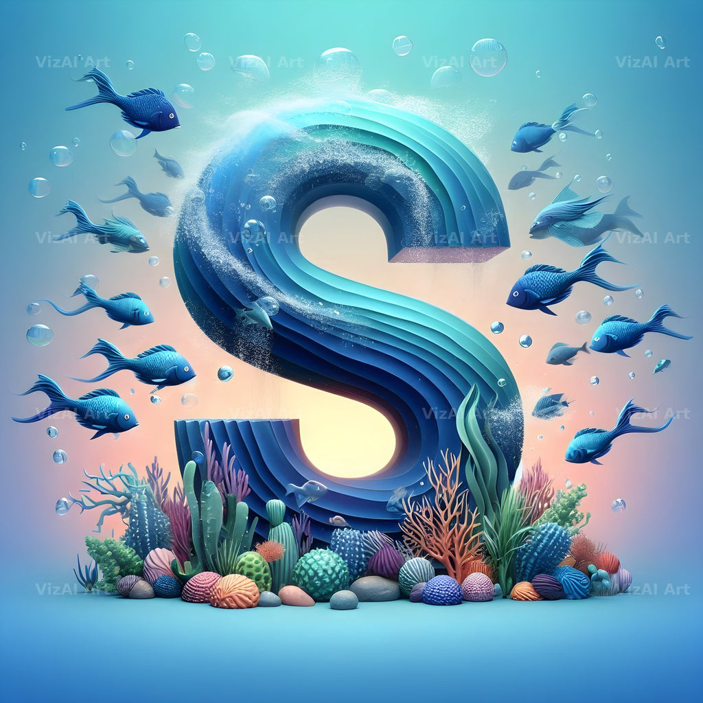 Coral Reef Fish alphabet letter S