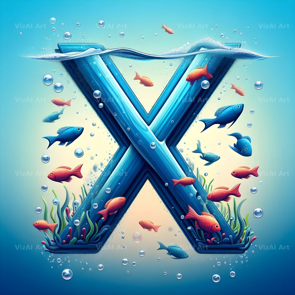 Coral Reef Fish alphabet letter X