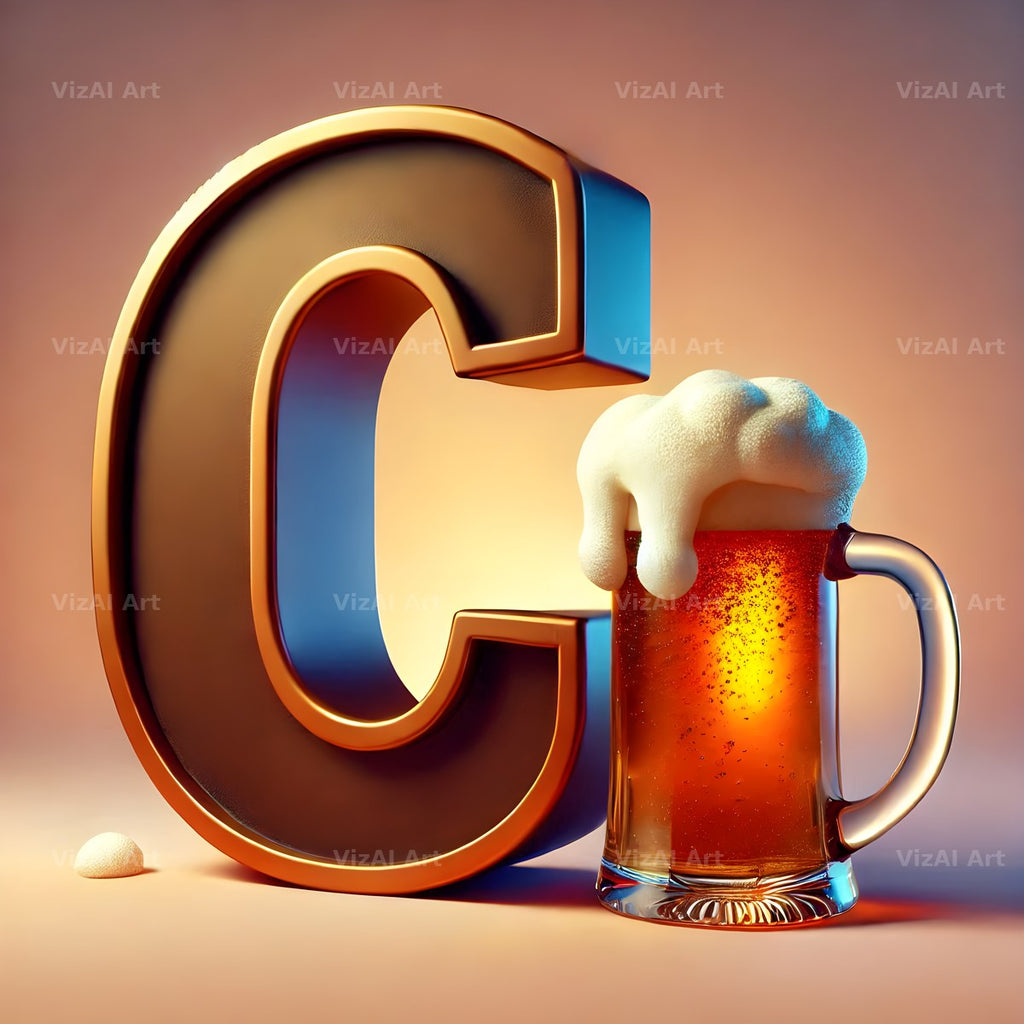 Craft Beer Tankard alphabet letter C