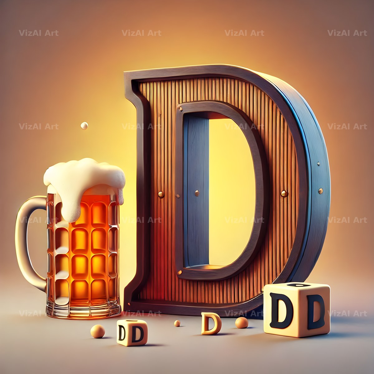 Craft Beer Tankard alphabet letter D