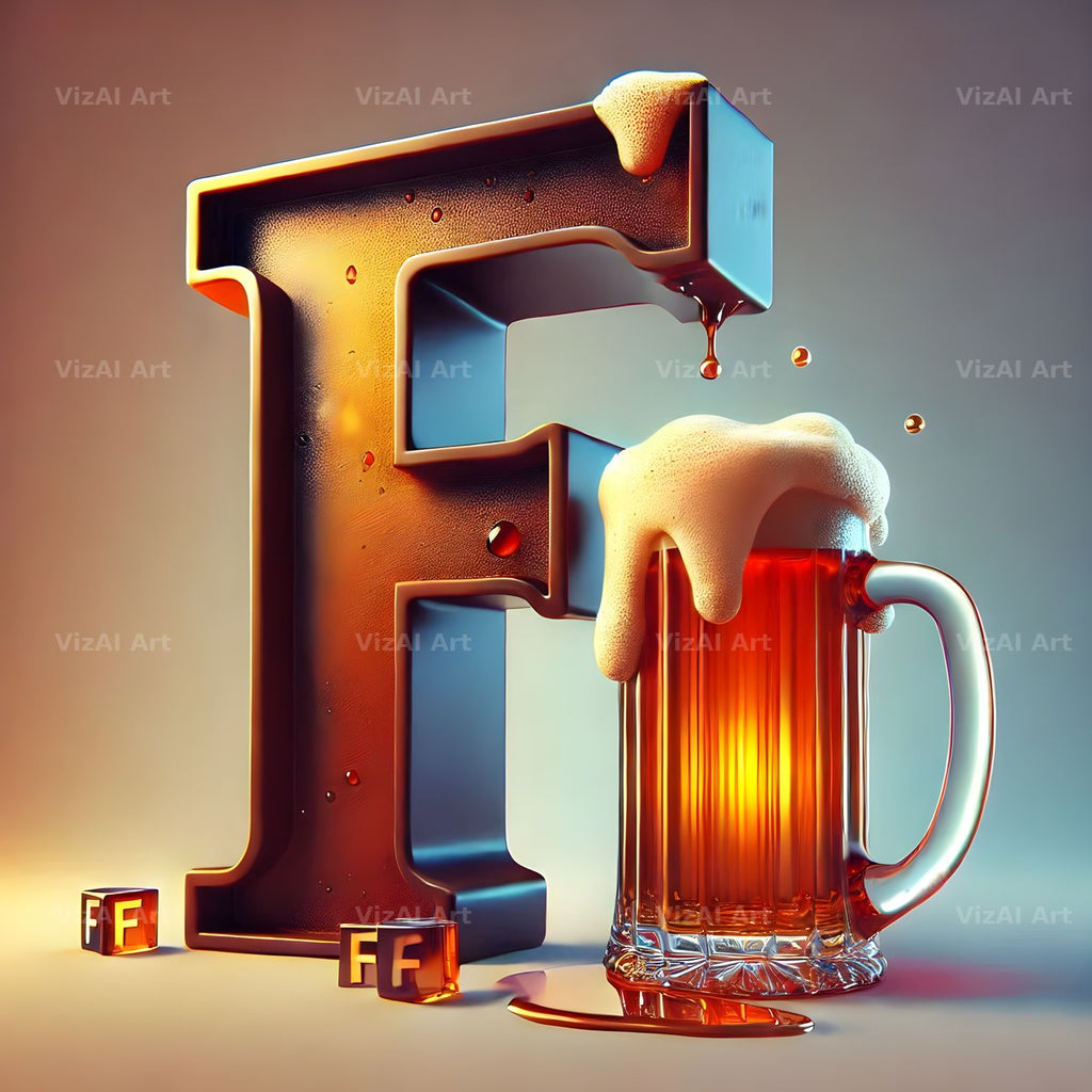 Craft Beer Tankard alphabet letter F