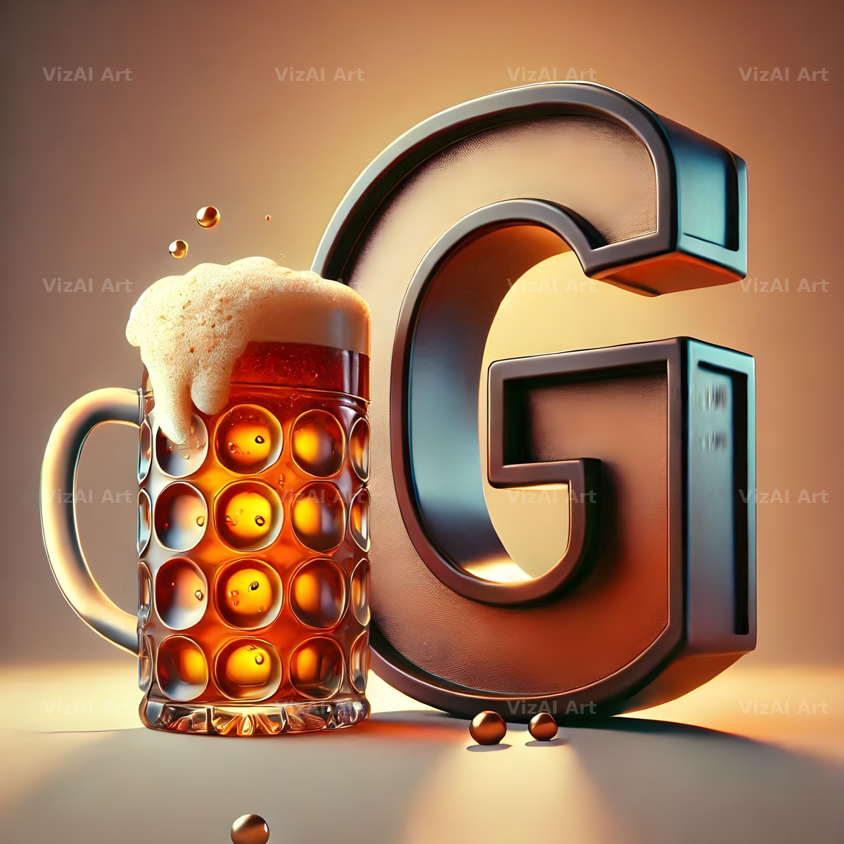 Craft Beer Tankard alphabet letter G