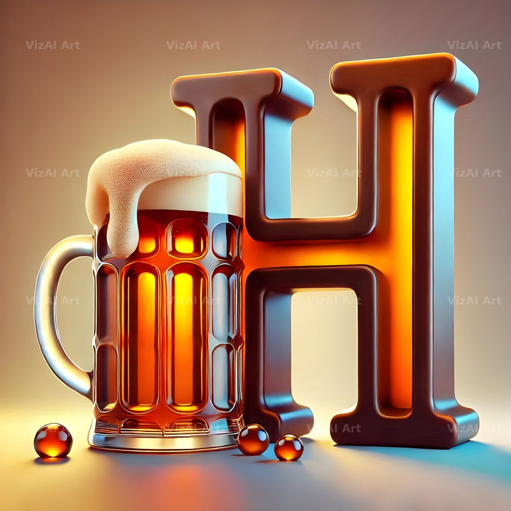 Craft Beer Tankard alphabet letter H