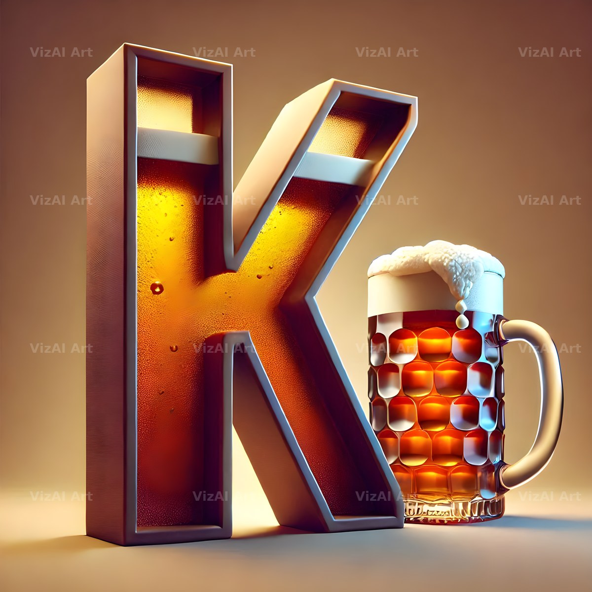 Craft Beer Tankard alphabet letter K