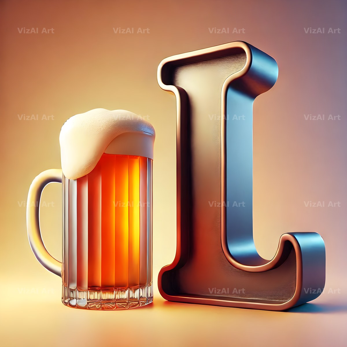Craft Beer Tankard alphabet letter L
