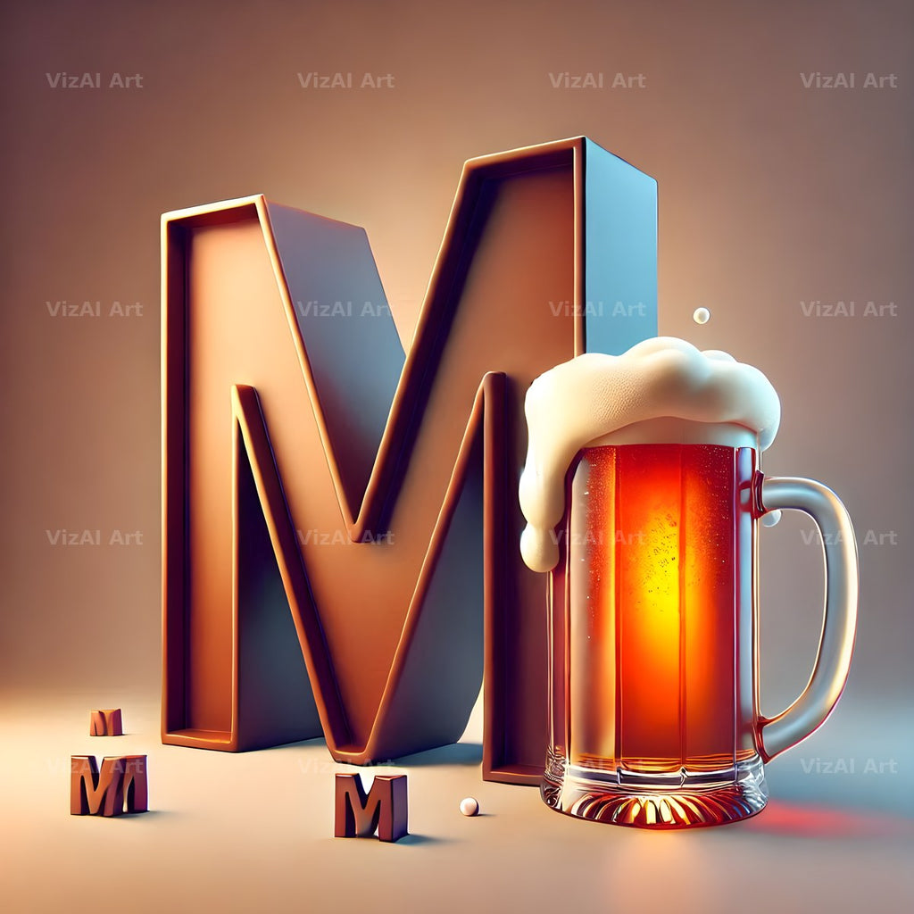 Craft Beer Tankard alphabet letter M