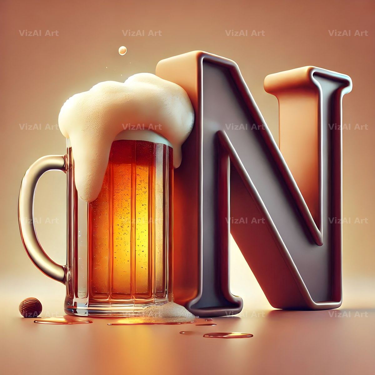 Craft Beer Tankard alphabet letter N