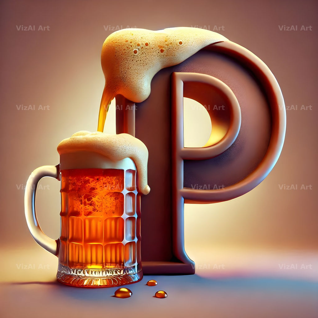Craft Beer Tankard alphabet letter P
