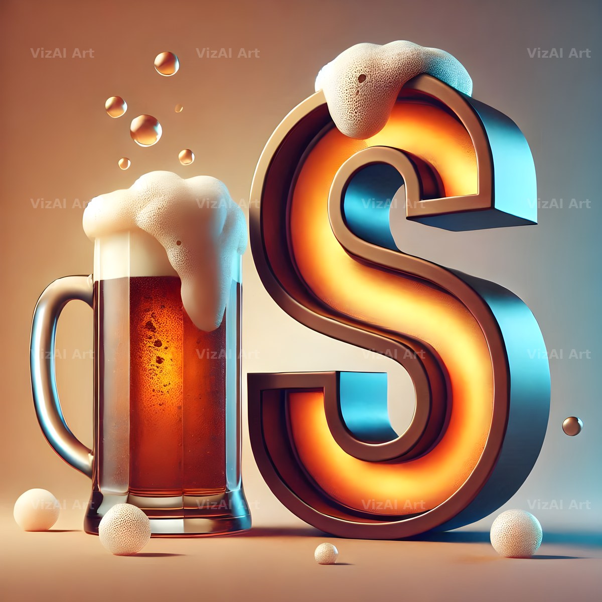 Craft Beer Tankard alphabet letter S