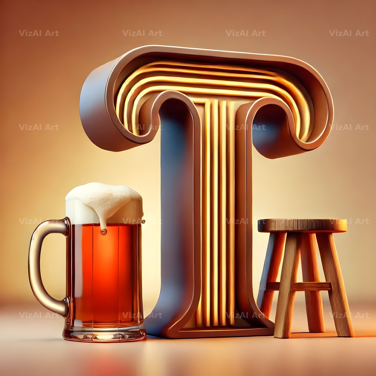 Craft Beer Tankard alphabet letter T