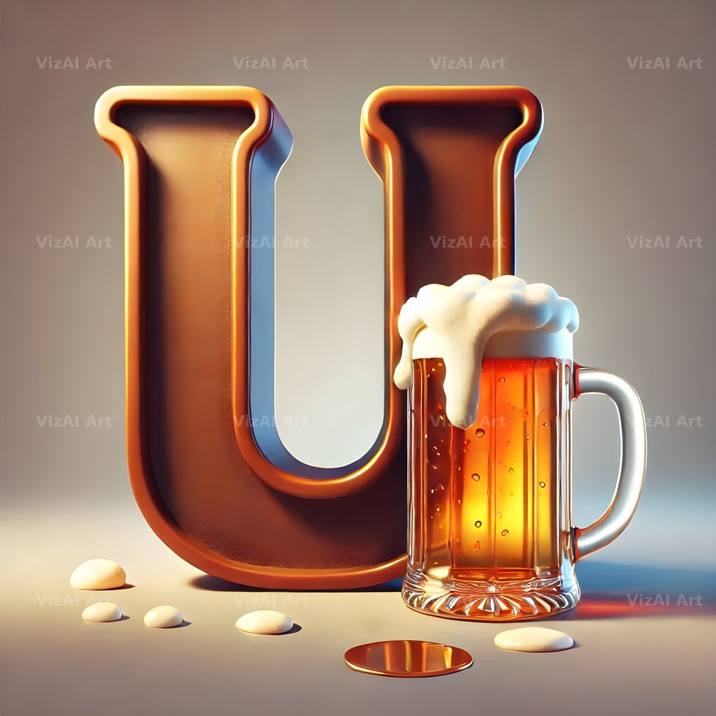 Craft Beer Tankard alphabet letter U