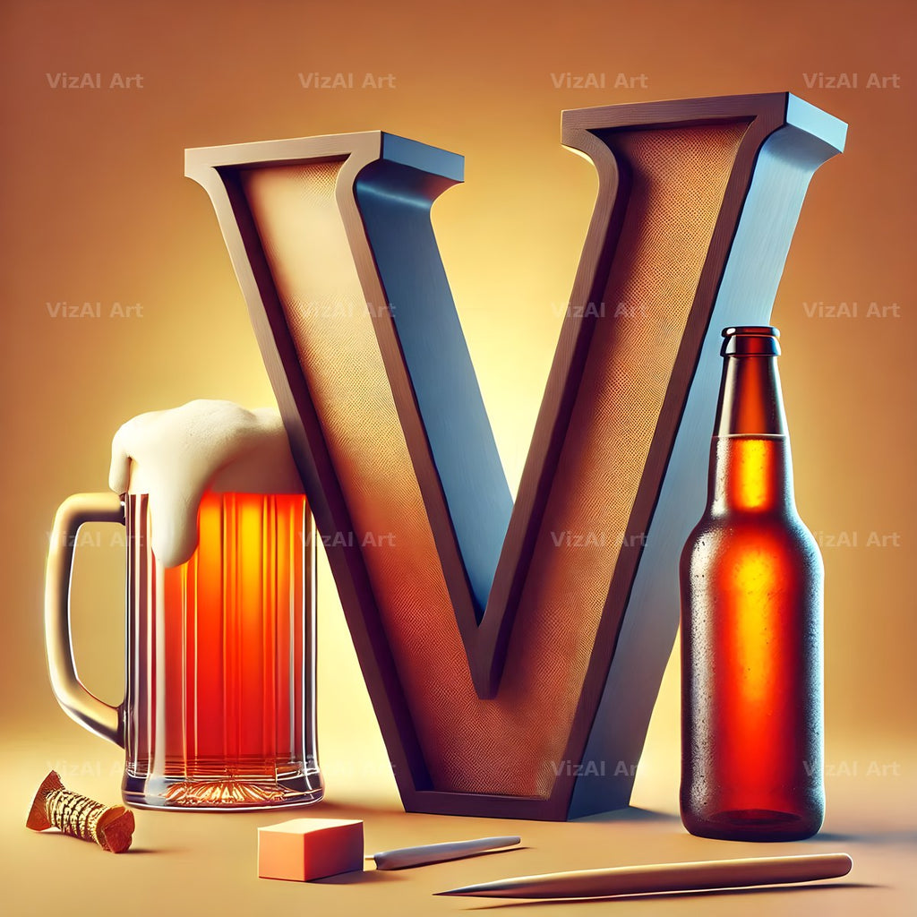 Craft Beer Tankard alphabet letter V