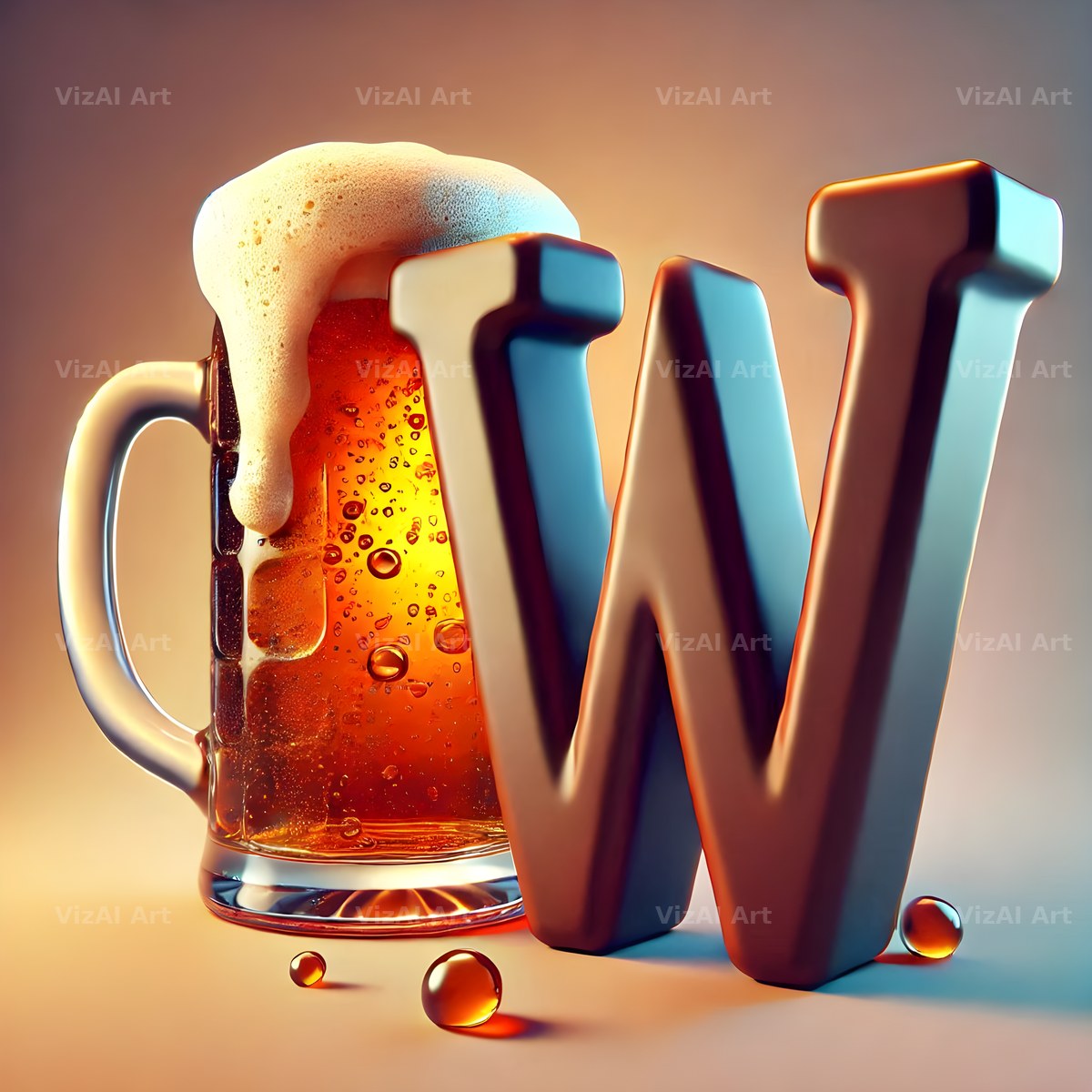 Craft Beer Tankard alphabet letter W