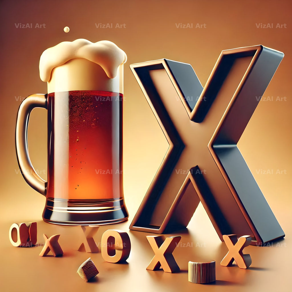 Craft Beer Tankard alphabet letter X