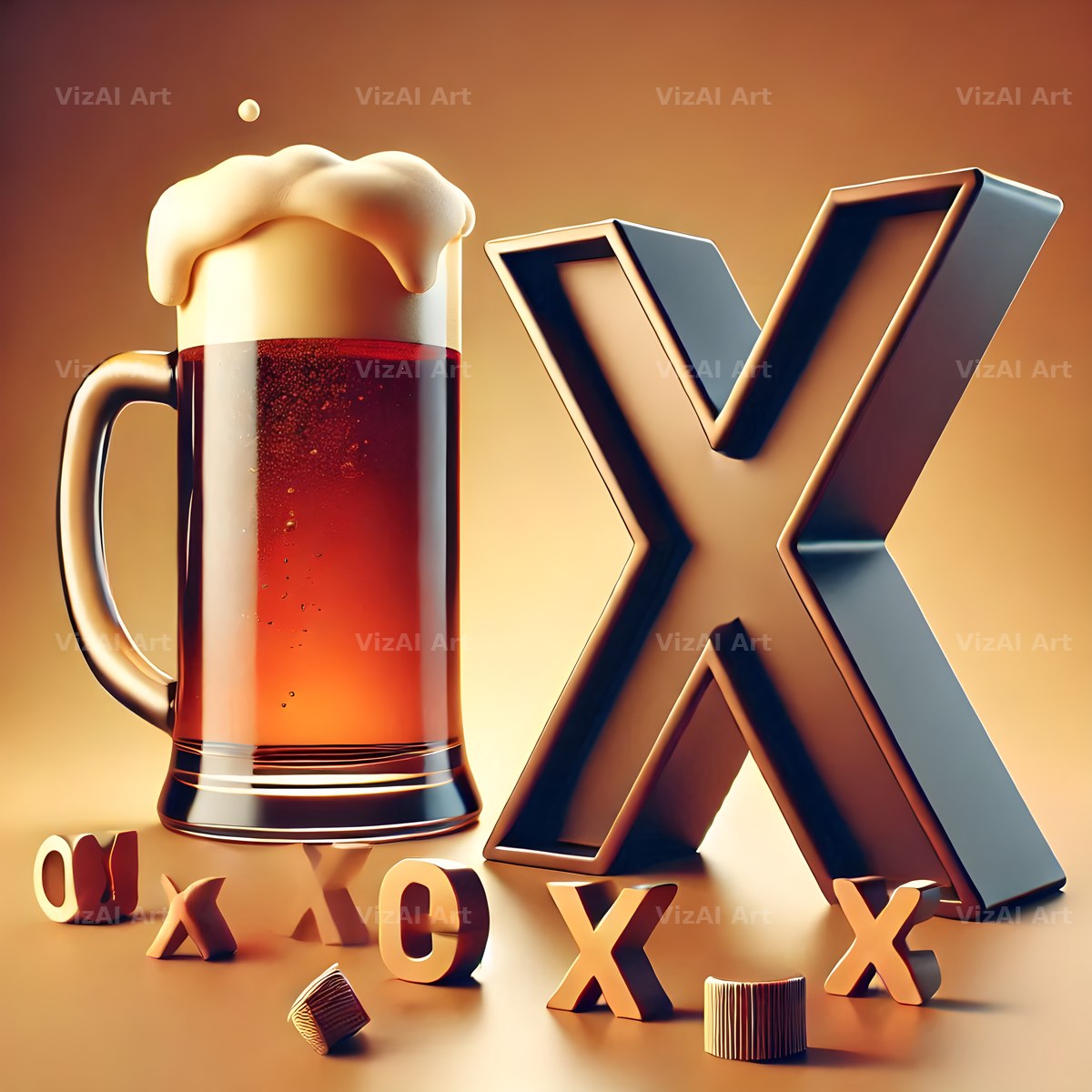 Craft Beer Tankard alphabet letter X