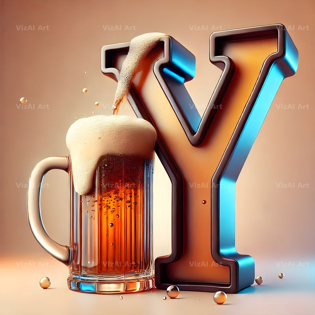 Craft Beer Tankard alphabet letter Y