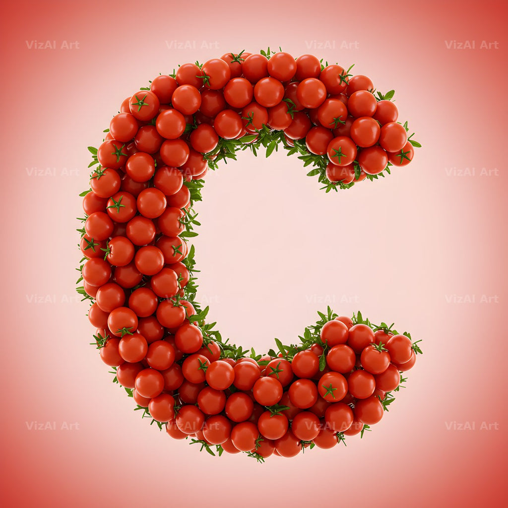 Cherry Tomato Vine alphabet letter C