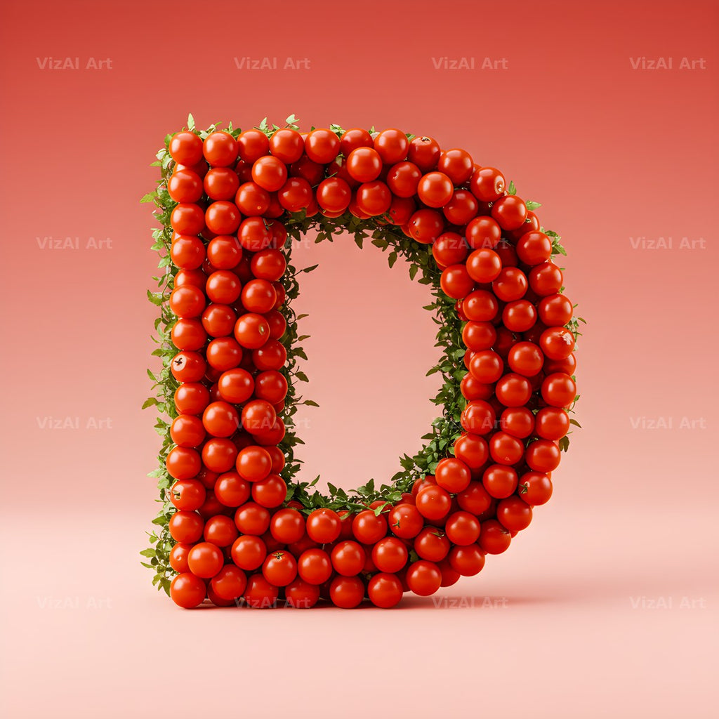 Cherry Tomato Vine alphabet letter D