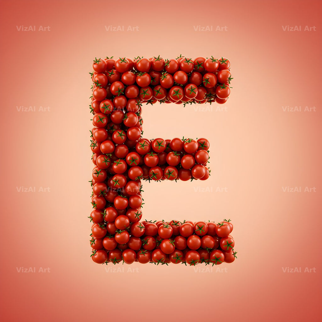Cherry Tomato Vine alphabet letter E